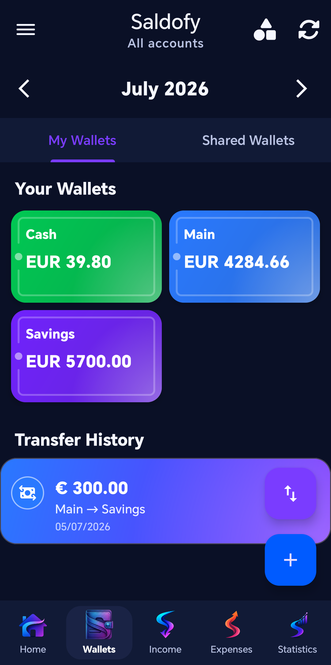 Wallets and transfers